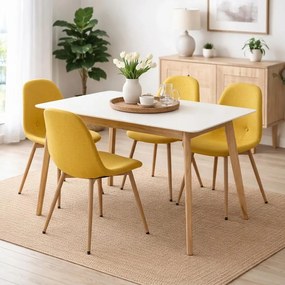 Jedálenský set 4x stoličky + stôl 120 cm AVENBERG CITRINE