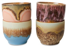 HK living Kameninový hrnček café cup 70's Lagoon 4 x 250 ml