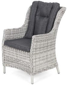 Záhradné ratanové kreslo KINGSTON svetlo-sivé s tmavou poduškou