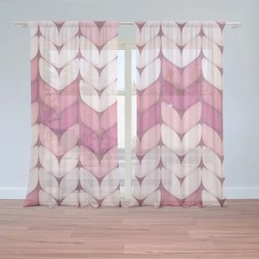 Sablio Záclony Trojfarebné ružové pletenie: 2ks 150x250cm