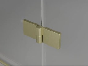 Mexen Mist-F Duo, skladací sprchový kút 75 x 75 cm, číre sklo, zlatý matný profil, 8A6-075L-075P-55-00