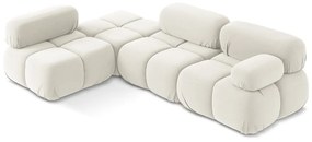 Biela zamatová modulárna rohová pohovka (ľavý roh) Lokua – Makamii