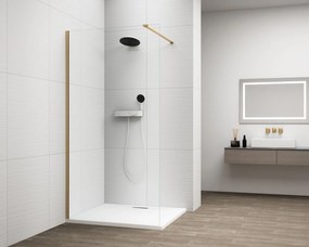 Erga Paris, sprchová zástena Walk-In 130x200 cm, 8mm číre sklo, zlatý matný profil, ERG-V02-PARIS-130x200-CL-GB