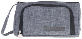 KIK Školský peračník s dvojitým vreckom vanity case sivý