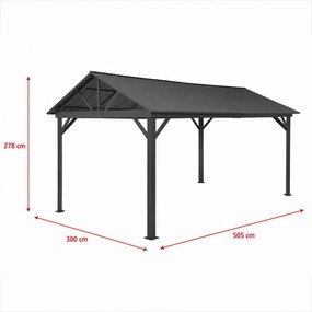 Hliníková pergola Avenberg PAVILIO 5x3m čierna