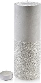 Veľký moderný svietnik Diamant 36 cm biely