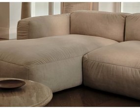 Béžový zamatový modul pohovky (stredový diel) Martina – Micadoni