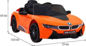 Ramiz BMW I8 Lift Battery Car Oranžová + diaľkové ovládanie + pomalý štart + 3-Pkt pásy + MP3 USB + LED