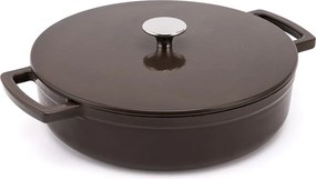 Elmich Smaltovaný liatinový nízky hrniec Ember 28 cm hnedý