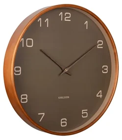 Dizajnové nástenné hodiny Karlsson 5993MG hnedé,priemer 40 cm
