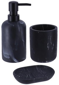 Sada kúpeľňových doplnkov Everist Black Marble, čierna