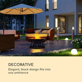 Blumfeldt Pentos, ohnisko a gril 2 v 1, Ø 73 cm, ochrana pred iskrami, gril Ø 60 cm, čierna