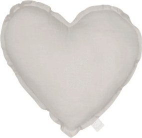Mini ľanový vankúš srdca svetlo šedá 28 cm