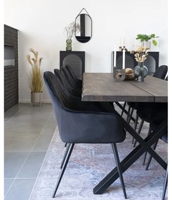 Čierne čalúnené jedálenské kreslá v súprave s podrúčkami 2 ks Harbo – House Nordic