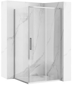 Rea Rapid Slide, sprchovací kút s posuvnými dverami 140(dvere) x 90(stena), 6mm číre sklo, chrómový profil, KPL-K5614