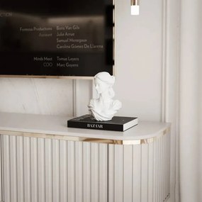 TV stolík ROMANIA na nohách 165 cm drážkovaný kašmír