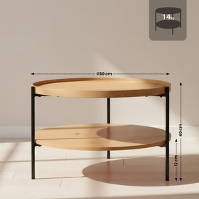 Konferenčný stolík Corbitan 80 cm - natura