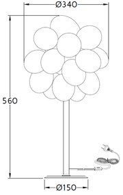Stolová lampa BALOON CLEAR, chróm + číre sklo