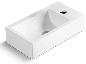 Erga India, keramické umývadlo na zavesenie/dosku 500x245x130 mm, biela lesklá, ERG-V03-YT-011-WH
