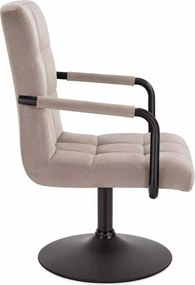 LuxuryForm DESIGN Otočná stolička VERONA BLACK VELUR na čiernom tanieri - latte