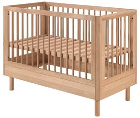 Postieľka z dubového dreva s nastaviteľnou výškou 60x120 cm v prírodnej farbe Forrest – Vipack
