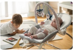 Hojdacie kreslo s vibráciami Ricokids - sivé