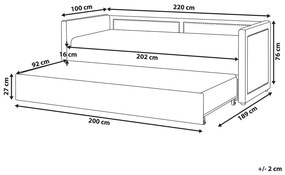 Jednolôžková posteľ 200 x 90 cm Mimza (modrá). Vlastná spoľahlivá doprava až k Vám domov. 1081411