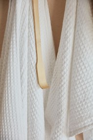 Ib Laursen Bavlnený uterák Liseleje Waffle White 50 × 100 cm