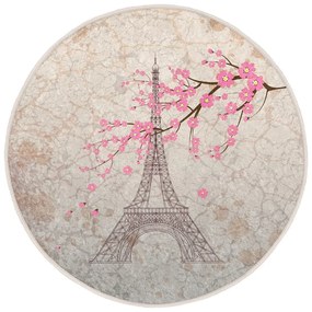 Svetloružový prateľný okrúhly koberec vhodný pre robotické vysávače ø 120 cm Comfort – Mila Home