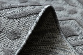 Koberec SOLE D3852 Boho, romby - ploské tkanie sivý
