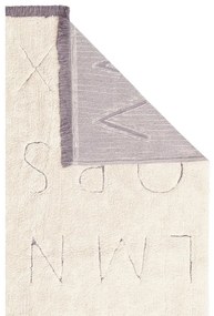 Krémový prateľný ručne tkaný bavlnený detský koberec 140x200 cm ABC – Lorena Canals