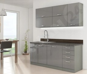 Kuchyňa Milo III (sivá sivý lesk)