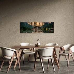 Krásny obraz krajiny (s hodinami) (90x30 cm)