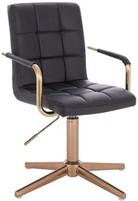LuxuryForm DESIGN Stolička VERONA GOLD na zlatom kríži - čierna