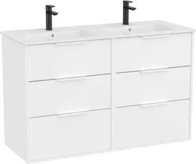 Roca Optica kúpeľňová skrinka s dvojumývadlom 120x58x45,5 cm biela matná mat OPT1203ZBM
