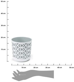 PLASTOVÝ KVETINÁČ ETNIC 15X14 CM SIVÁ