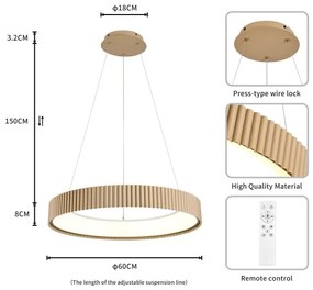 Brilagi - stmievateľný LED luster na lanku FALCON MODERN LED/54W/230V 60 cm béžová+ DO