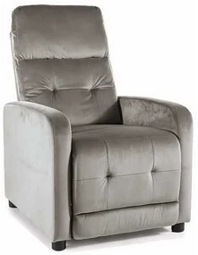 Polohovacie kreslo Lennox Velvet, sivá