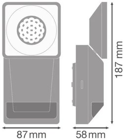 Ledvance - LED Vonkajšie nástenné svietidlo so senzorom SPOT LED/8W/230V IP55 biela