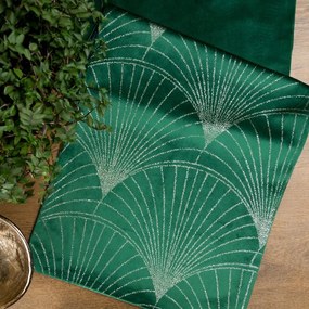 Dekorstudio Elegantný zamatový behúň na stôl BLINK 14 zelený Rozmer behúňa (šírka x dĺžka): 35x140cm