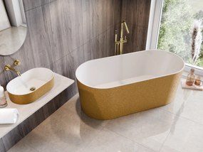 Besco Voľne stojaca vaňa z liateho mramoru Lova Glam 160x74 BESCO-Farba: Biela/grafit