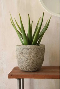 Okrúhly kvetináč LONDA, vláknocement, 25x22 cm, sivý