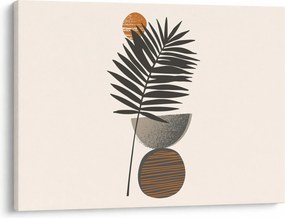 Obraz - Abstrakcia s palmovým listom (70x50 cm)