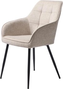Jedálenské kreslo Nolan s podrúčkami, prešívané, béžové