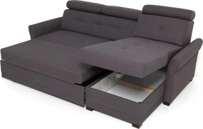 Rohová sedacia súprava Harris, tmavo šedá tkanina, pravý roh