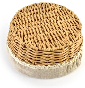 Kulatý košík na pečivo SINO 23x10 cm béžový/hnědý