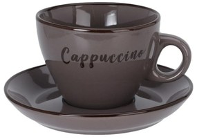 Súprava 4 kameninových šálok s podšálkami Cappuccino 220 ml, mix farieb