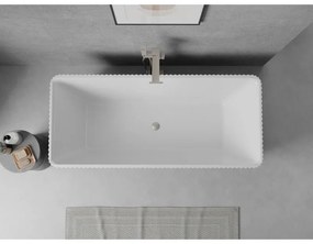 Mexen Nila, voľne stojaca ryhovaná vaňa 170 x 75 cm, biela-čierna, oceľový prepad, 52841708075-97