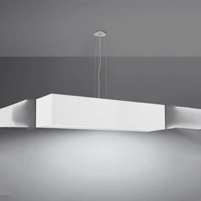 Závesné svietidlo Santa, 1x biele textilné tienidlo, (biely plast), (120 cm)