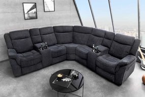 5-miestna látková kino sedačka Cinema – Tmavosivá, polohovateľná